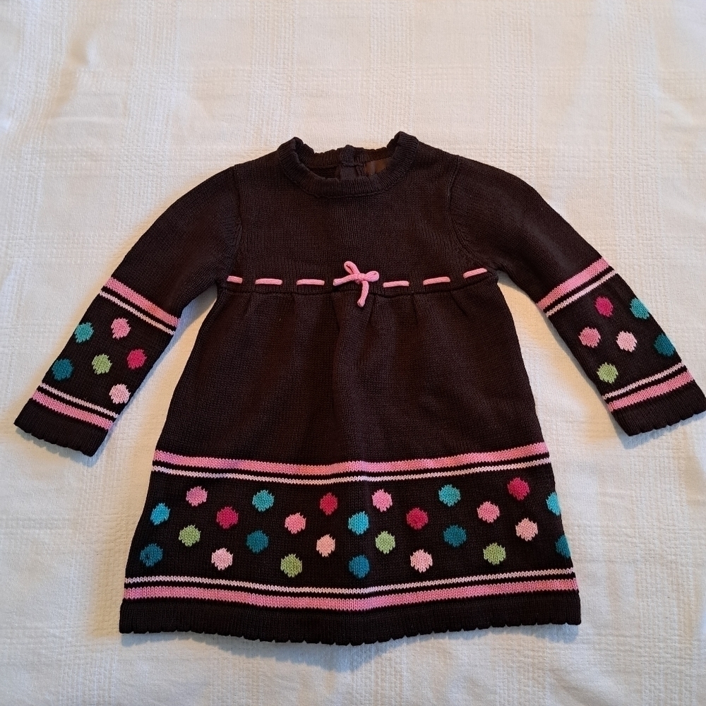 Marshall's girls 12 months brown knit dress